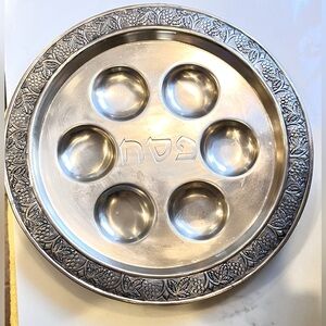 Elegant Silver Seder Plate